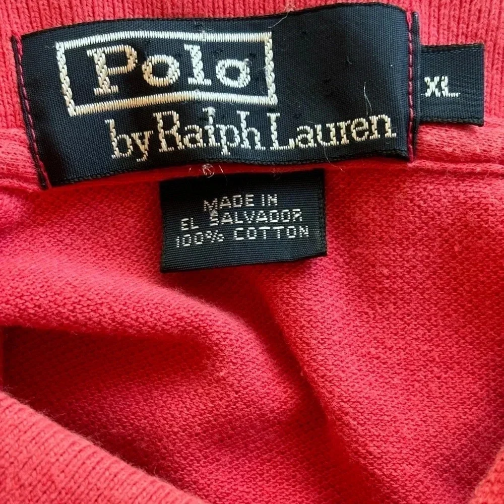 Polo Ralph Lauren Men's Red Watermelon Short Sleeve 2 Button Polo Shirt Size XL